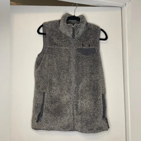 LL Bean Grey Fleece Vest - Picture 2 of 7